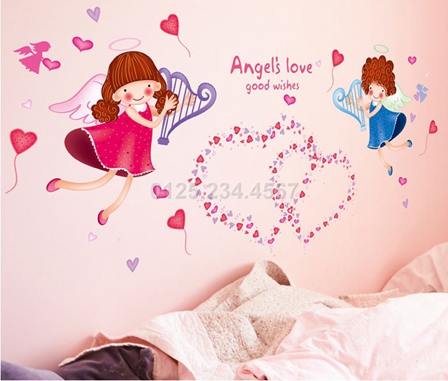 Decal dán tường thiên thần tình yêu