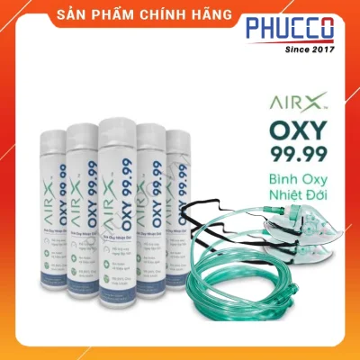 [HCM] + [Combo] Bình Oxy y tế, Bình Oxy Mini dùng khẩn cấp - Bình Oxy Nhiệt Đới AIRX 8000ml - Oxy Tinh Khiết 99.99%