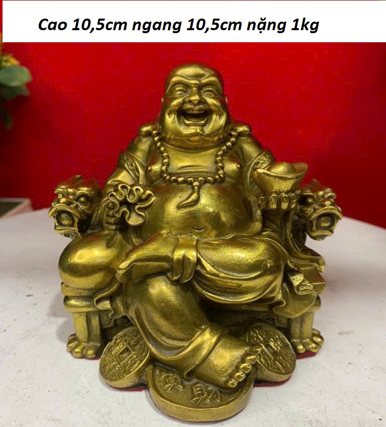 Tượng phật Di lặc ngồi ngai bằng đồng