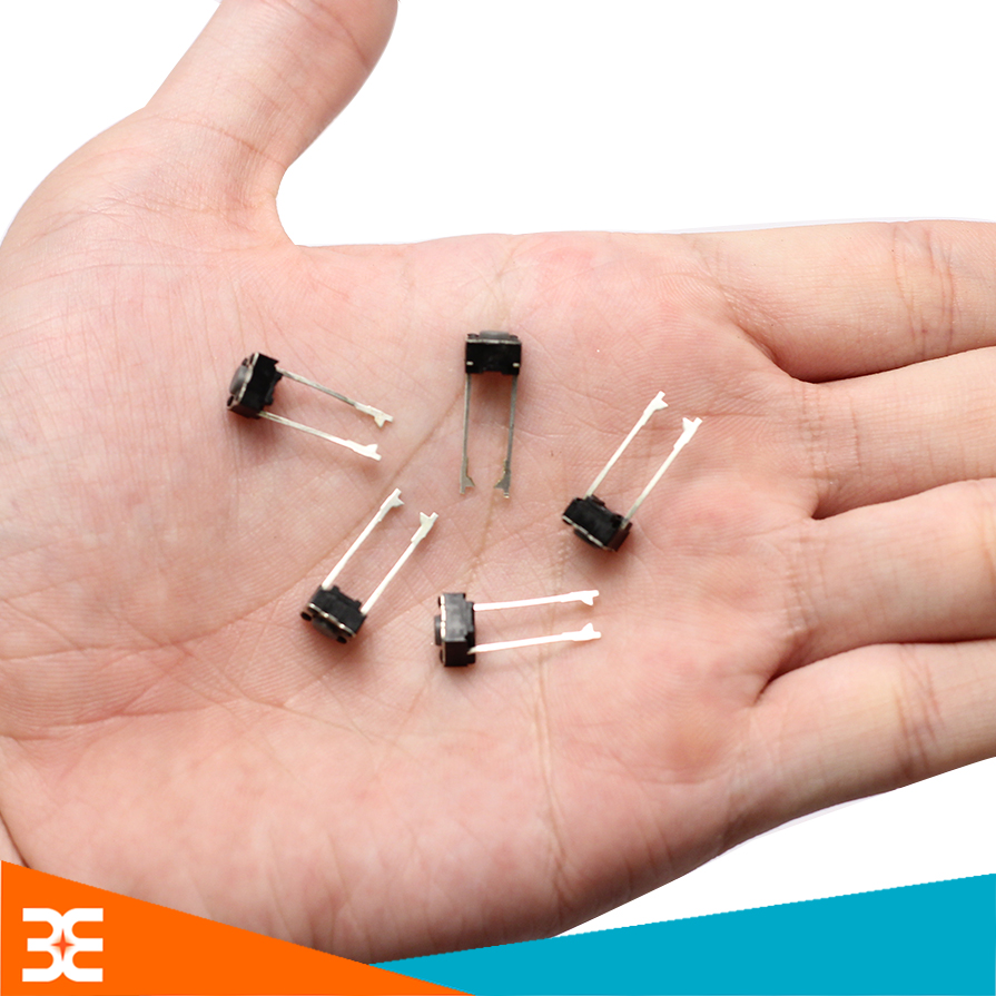 Bộ 10 Nút Nhấn 2 Chân Vuông Đen 6x6x5mm