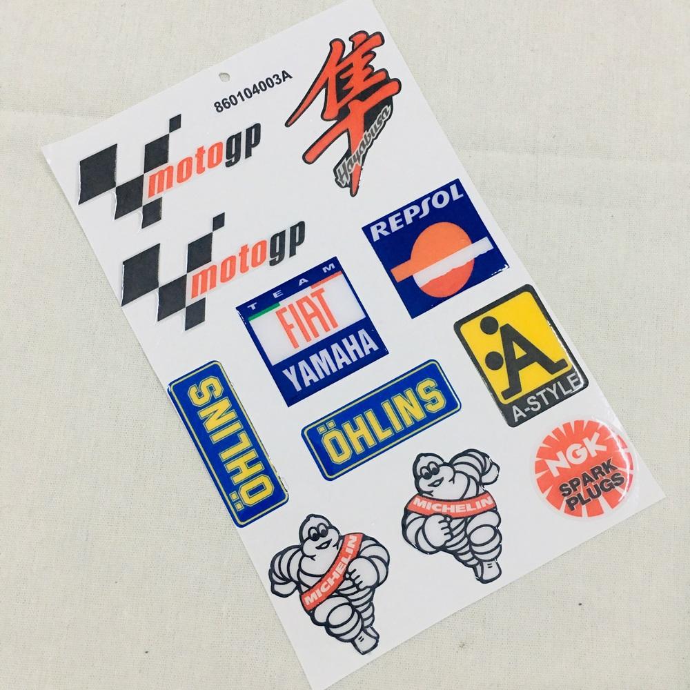 Tem nổi moto gp trang trí xe máy,dán đâu tùy thích