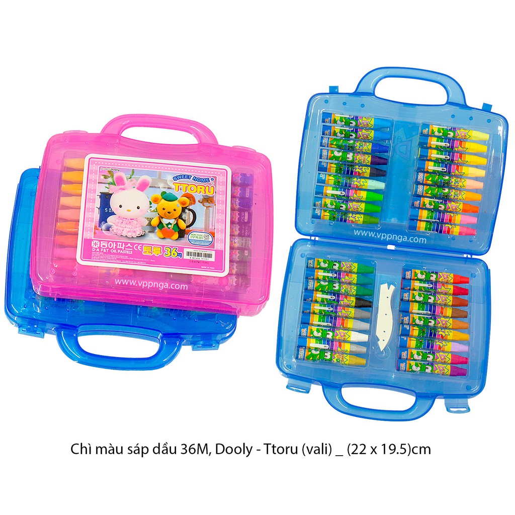 Bút Sáp Dầu 24/ 36/ 48 Màu Dooly - Ttoru Hàn Quốc