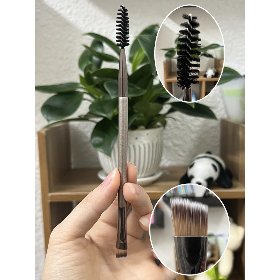 Bộ cọ trang điểm lẻ từng cây màu xám bạc cán gỗ lông mềm