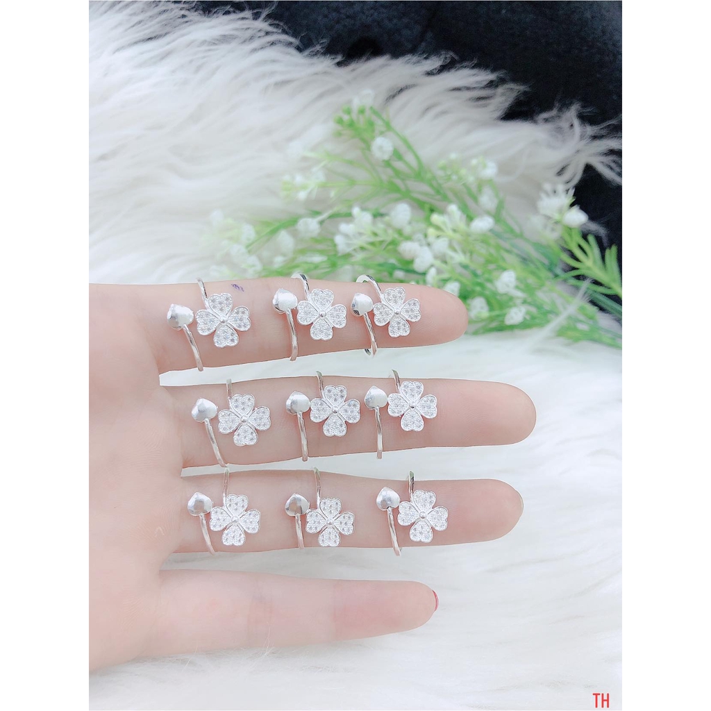 Nhẫn nữ bạc ta tim lá hàng mẫu mới chất