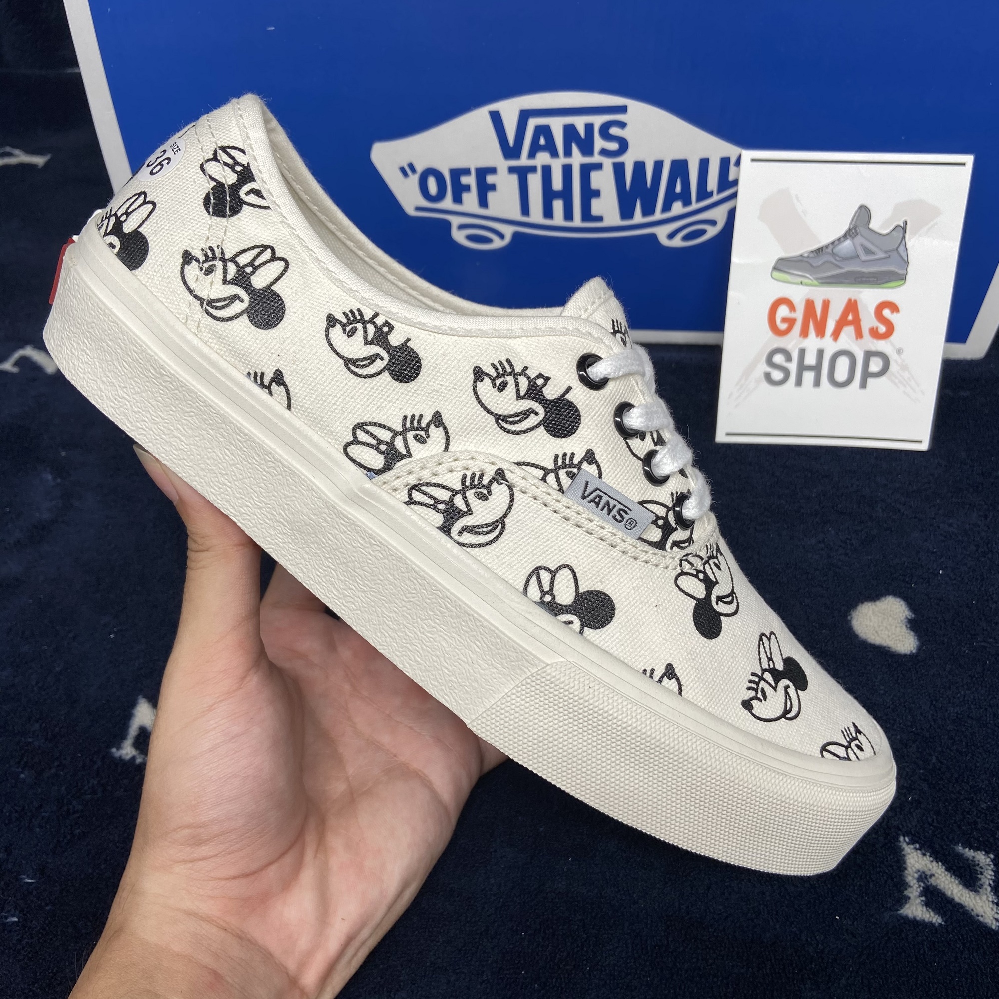 [HCM]Giày thể thao nữ Vans Mickey trắng đen chuẩn 1:1
