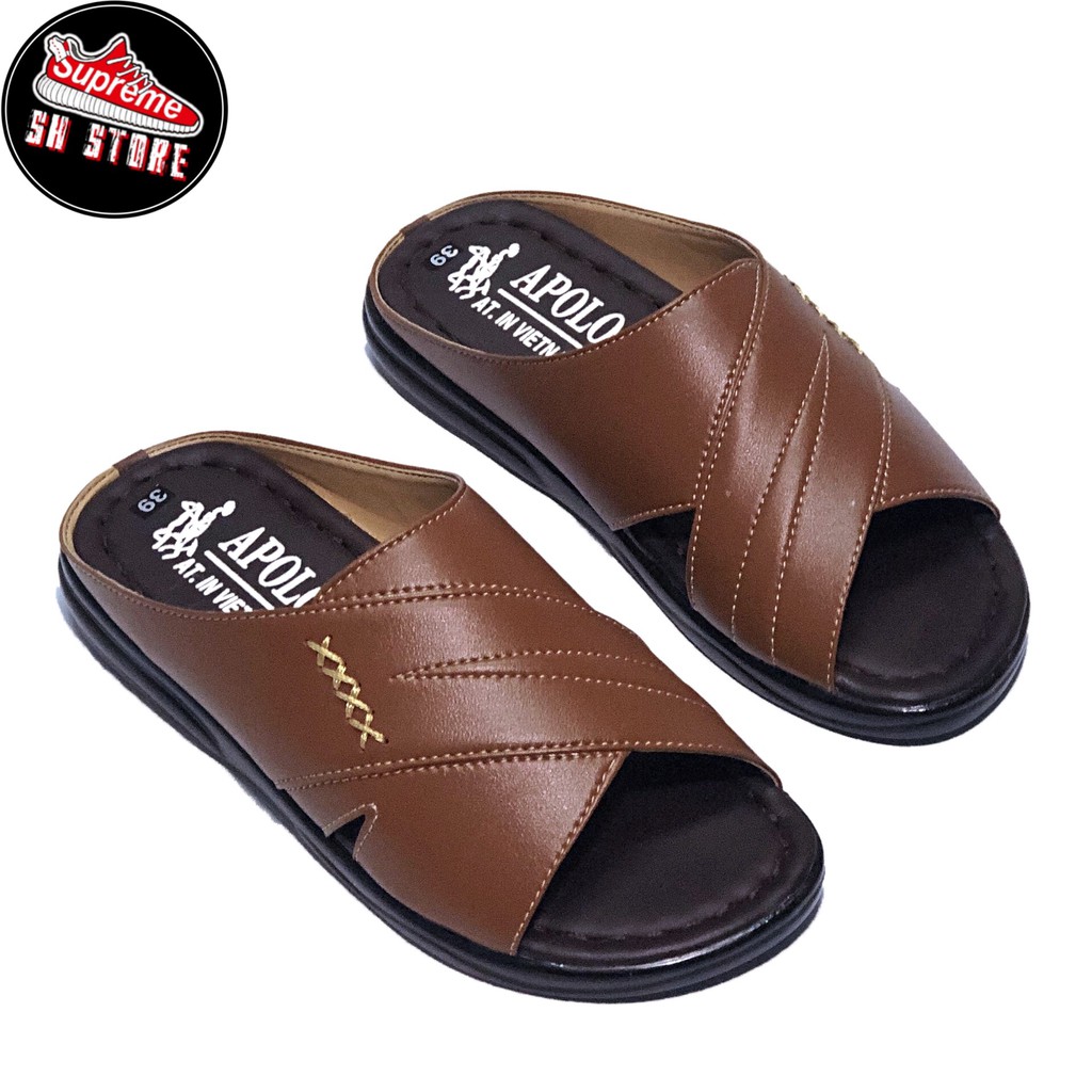 Dép da nam đế nhẹ có khâu đế SƠN HÀ