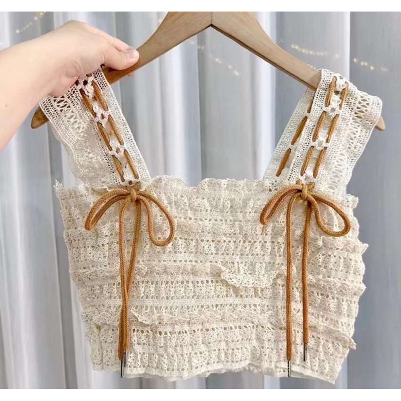 Áo 2 dây ren sợi đan dây hot hit