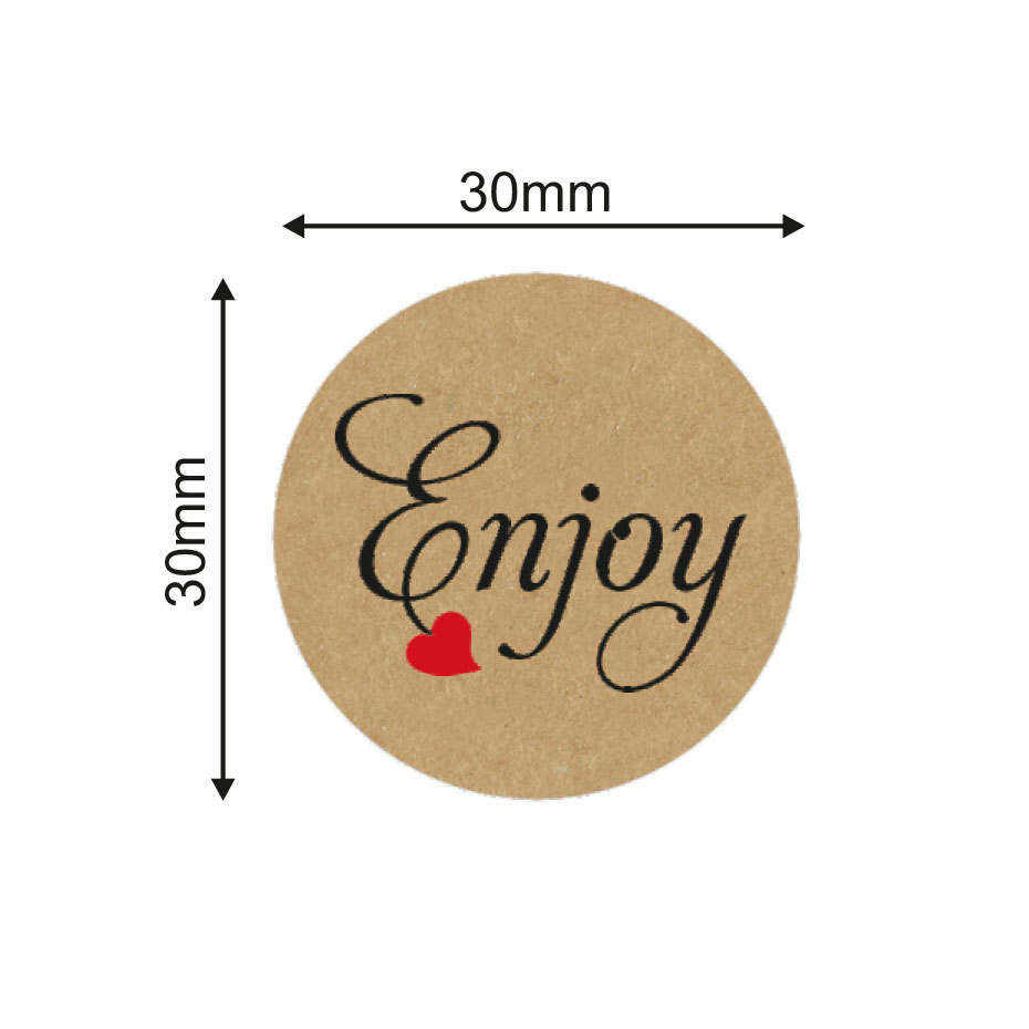Tem nhãn in,Thank You giấy Kraft Sticker label_100pcs
