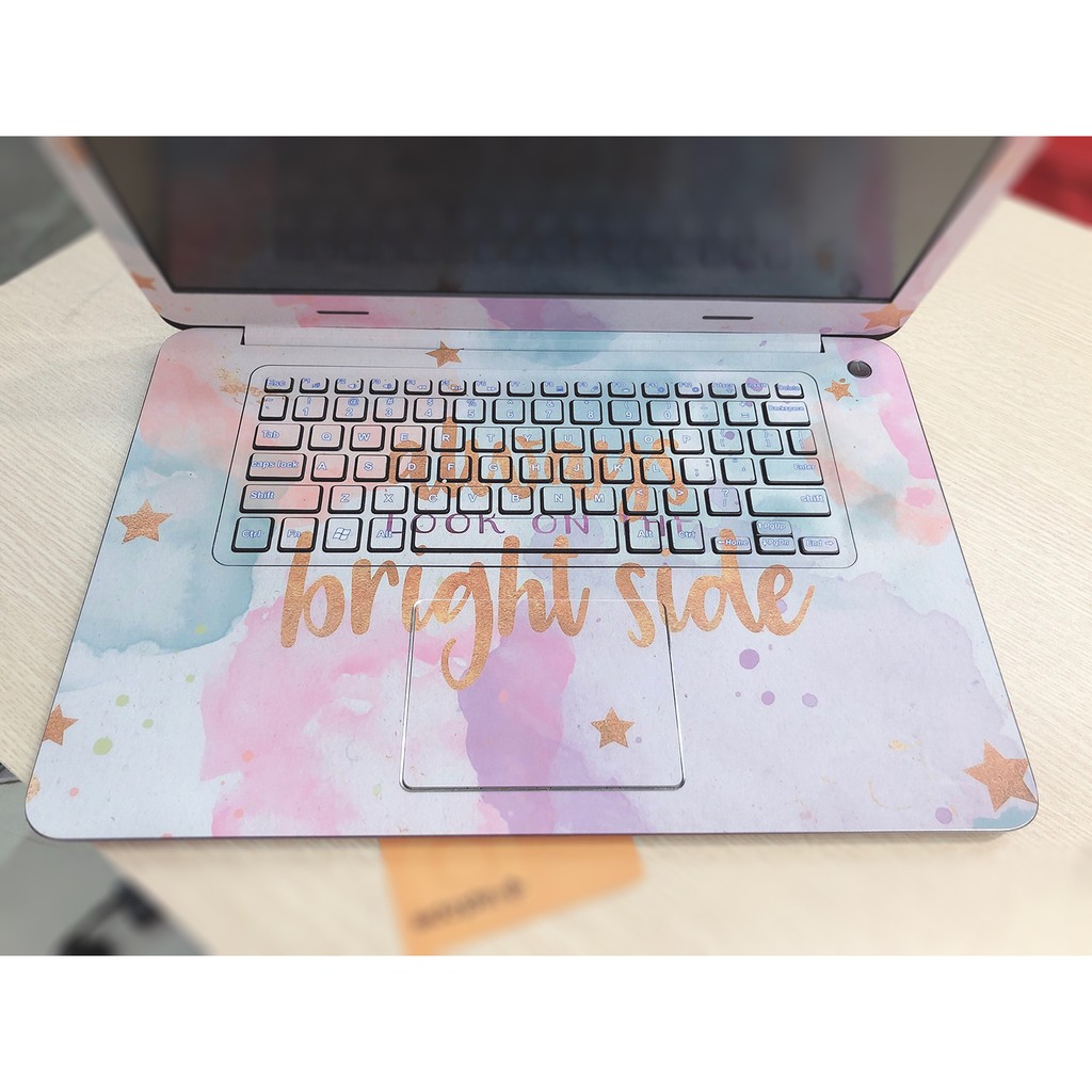 [SALE HOT] Miếng Skin dán cho Laptop Dell màu Chrome đen carbon (inbox mã máy cho Shop nhé)