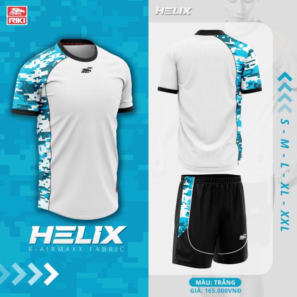 Quần áo bóng đá RIKI HELIX - Vải thun cao cấp thoáng mát và thấm hút mồ hôi tốt