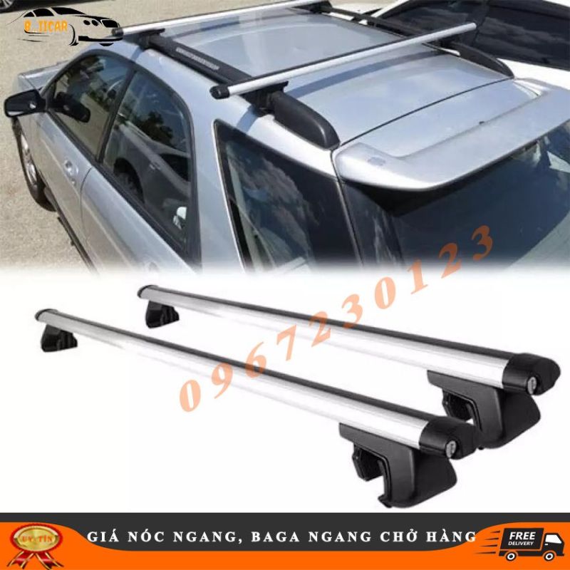 Cặp giá nóc ngang, baga mui chở hàng trên xe ô tô 120cm có khóa thanh hợp kim chịu được tải trọng 100kg