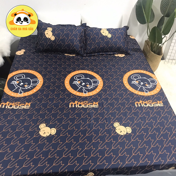 Set 3 món ga gối Poly cotton mẫu Cờ Mỹ