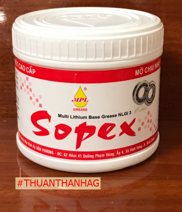 Mỡ bò chịu nhiệt kháng nước cao cấp Sopex trắng (450 gram)