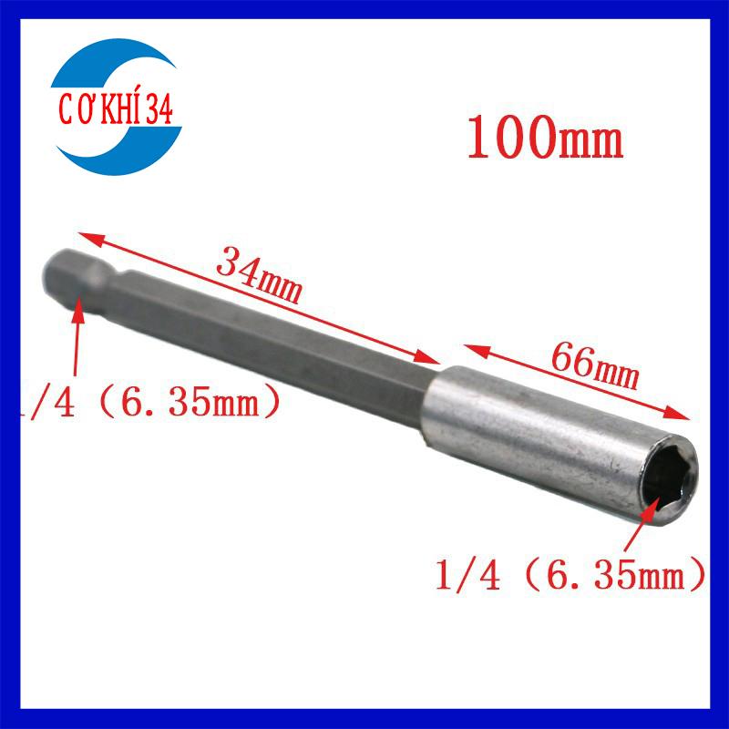 Đầu nối tô vít chuôi lục giác cho khoan pin dài 100mm