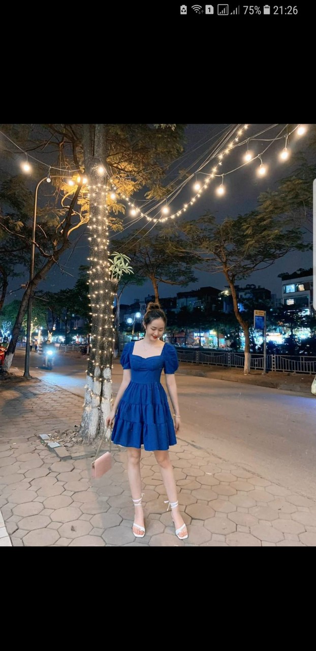 ĐẦM LỤA  XÒE XẾP LY, TAY PHỒNG CÓ MÚT NGỰC CỰC ĐẸP, ĐẦM KIỂU THỜI TRANG