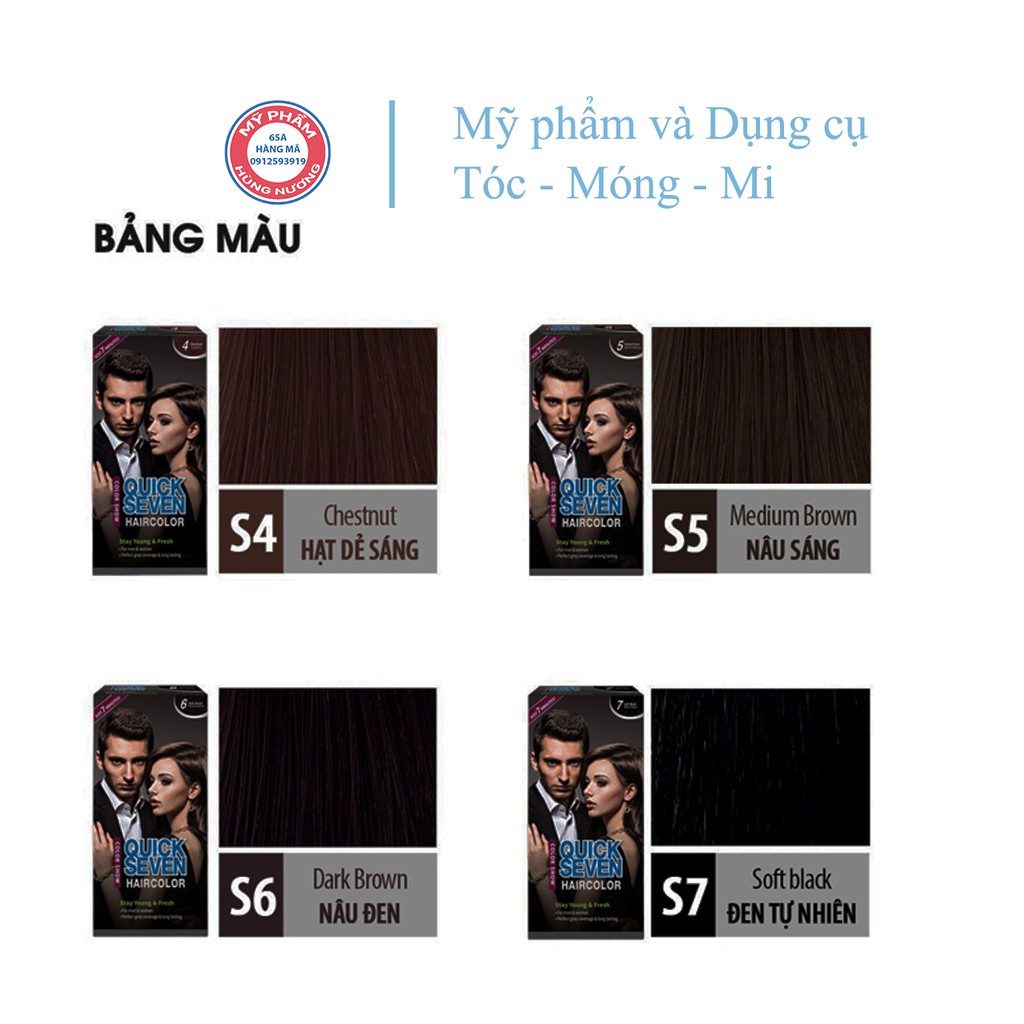nhuộm tóc phủ bạc Quick Seven Hair Color 60g x2