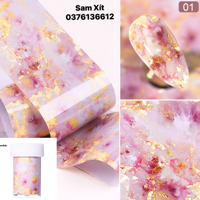 Foil loang vân đá dán móng nhanh tiện đẹp