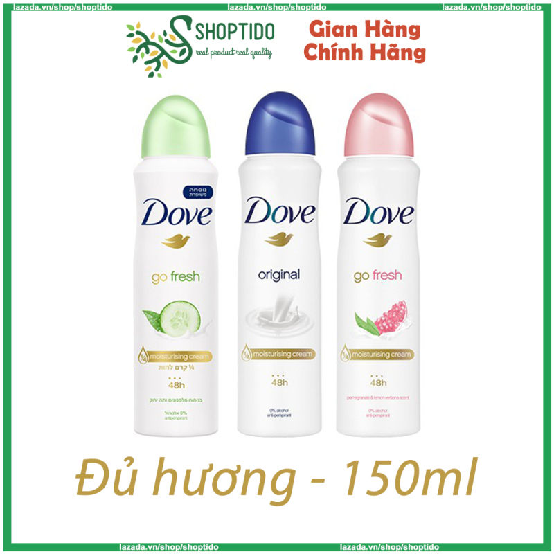 Xịt khử mùi DOVE lưu giữ hương thơm Xuất xứ Châu Âu Hà Lan 150ML giá rẻ