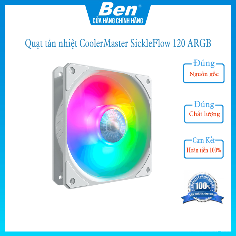 Bảng giá Quạt tản nhiệt CoolerMaster SickleFlow 120 ARGB - White - Ben Computer Store Phong Vũ