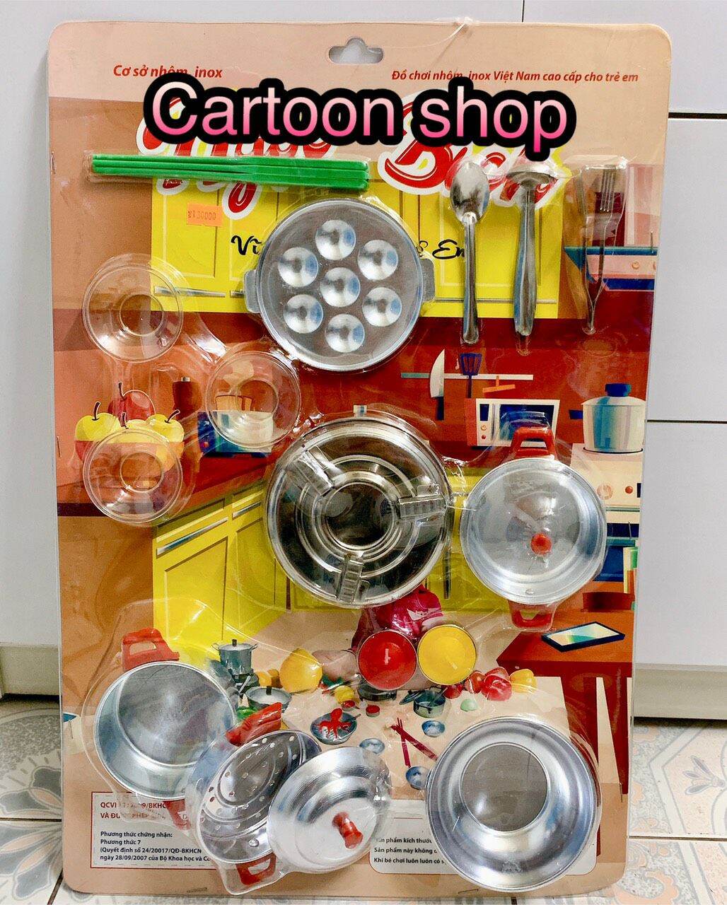 [MUA 2 GIẢM 5%]Bộ đồ chơi nấu ăn bằng nhôm có bếp nấu được 129k