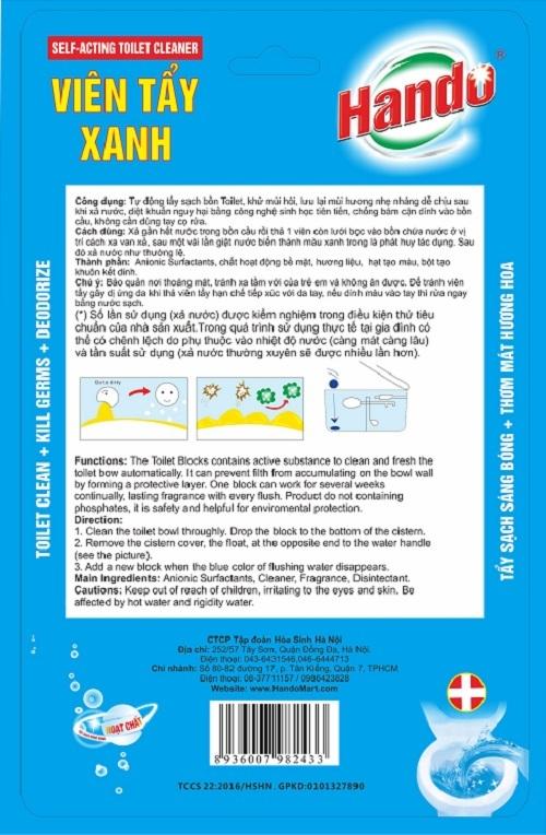 Bộ 2 vỉ 12 viên tẩy xanh làm thơm bồn cầu Hando BT33