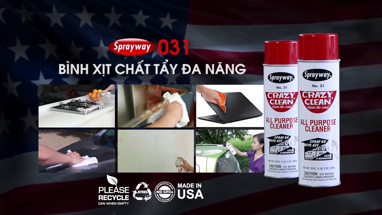 Chai xịt chất tẩy đa năng Sprayway crazy clean 31