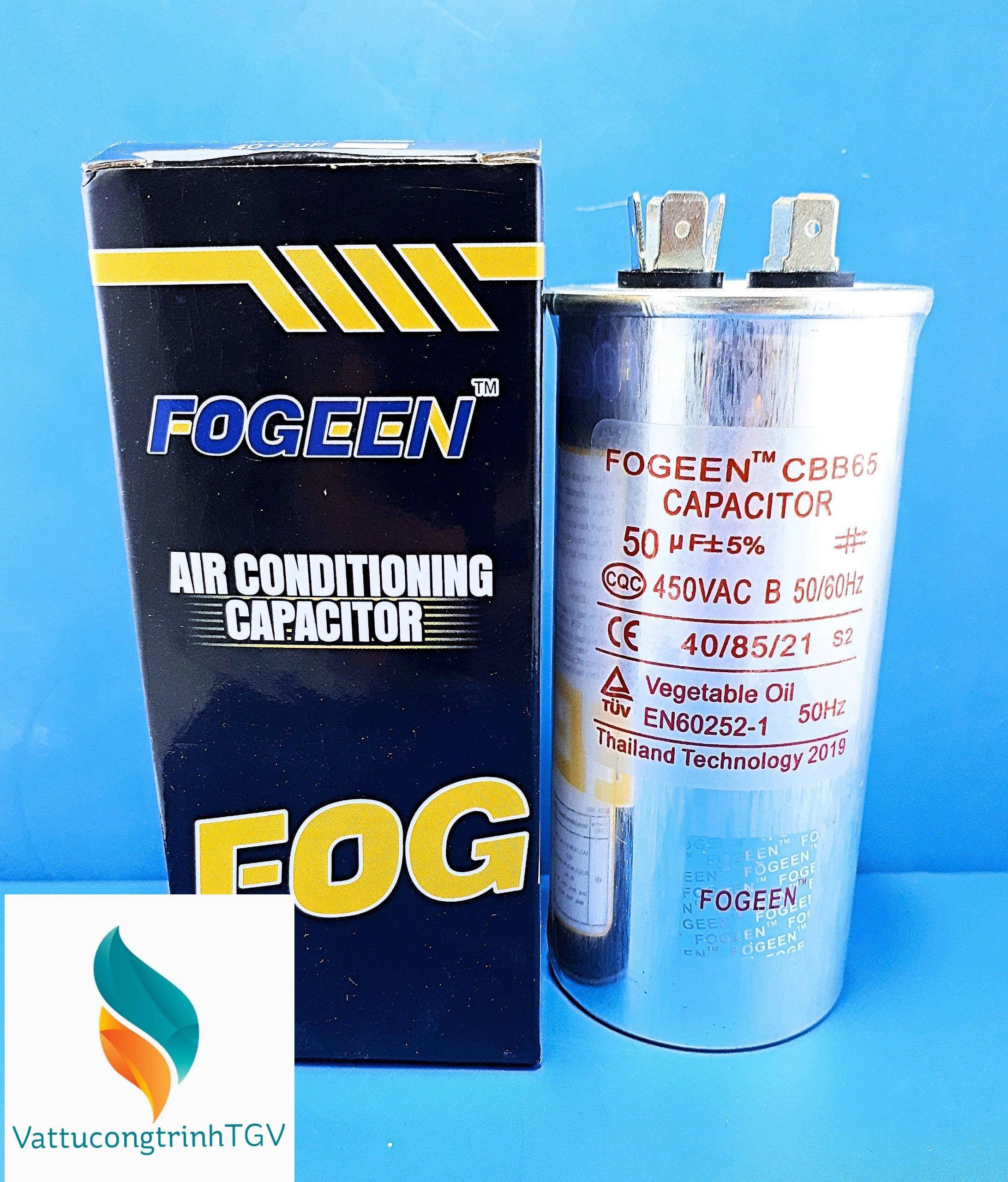 Tụ điều hòa 2 chân fogeen cbb65 50uf+5%