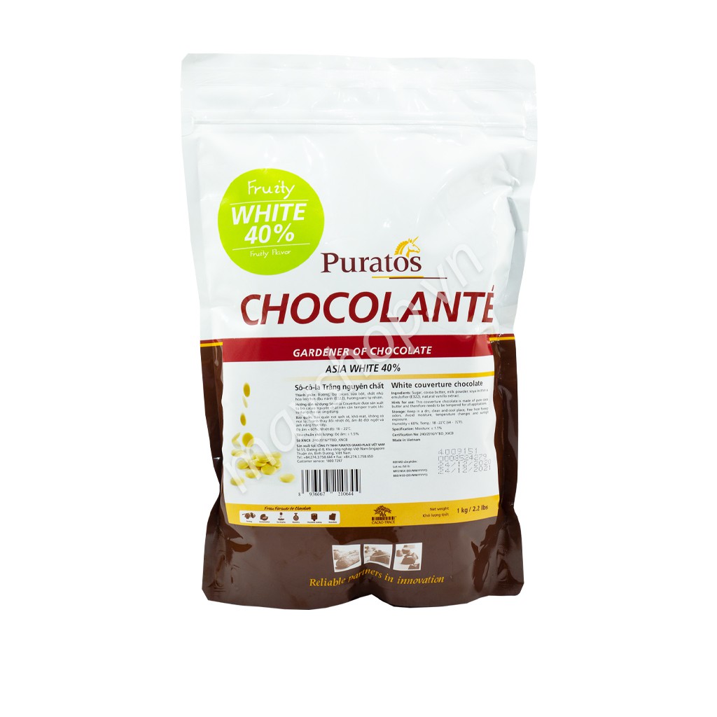 Socola trắng puratos 40%