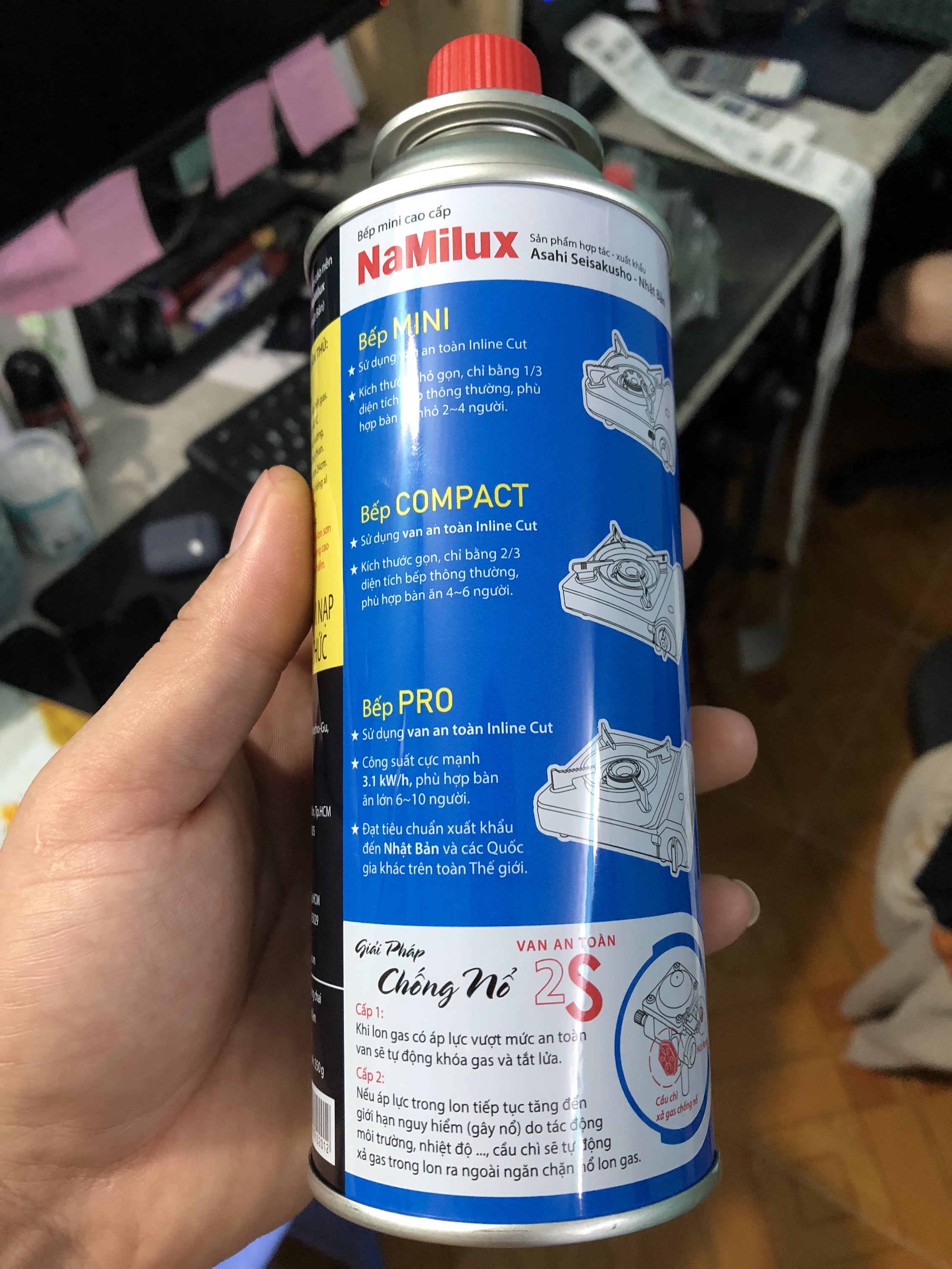 Bình ga mini Namilux 250g dành cho bếp ga mini