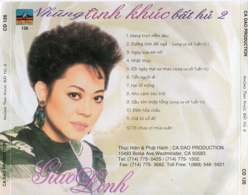 Bộ 5 đĩa CD nhạc tiếng hát Giao Linh 1