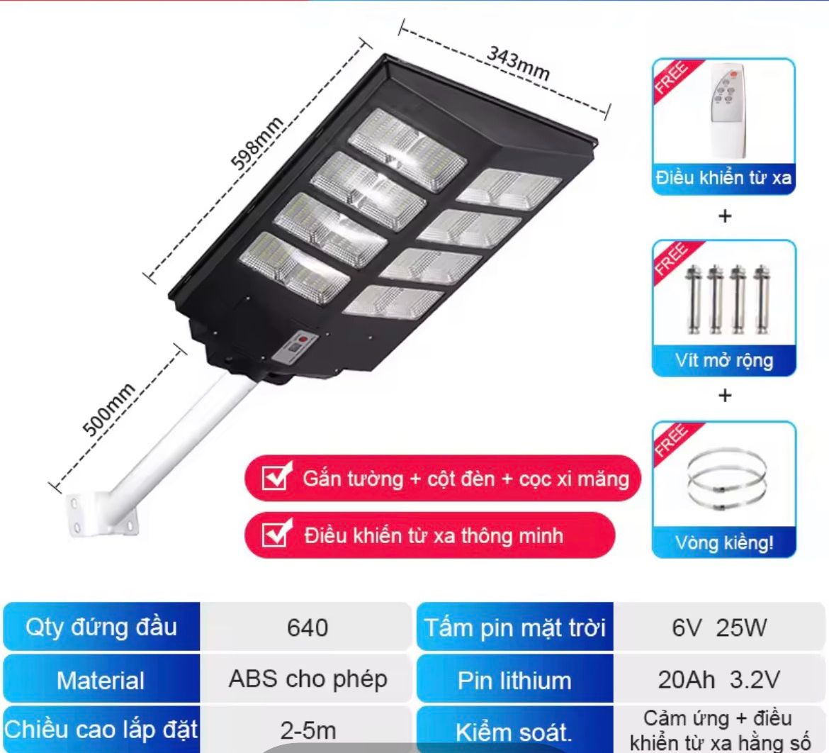 {Sale} Đèn năng lượng mặt trời 400W sáng trắng