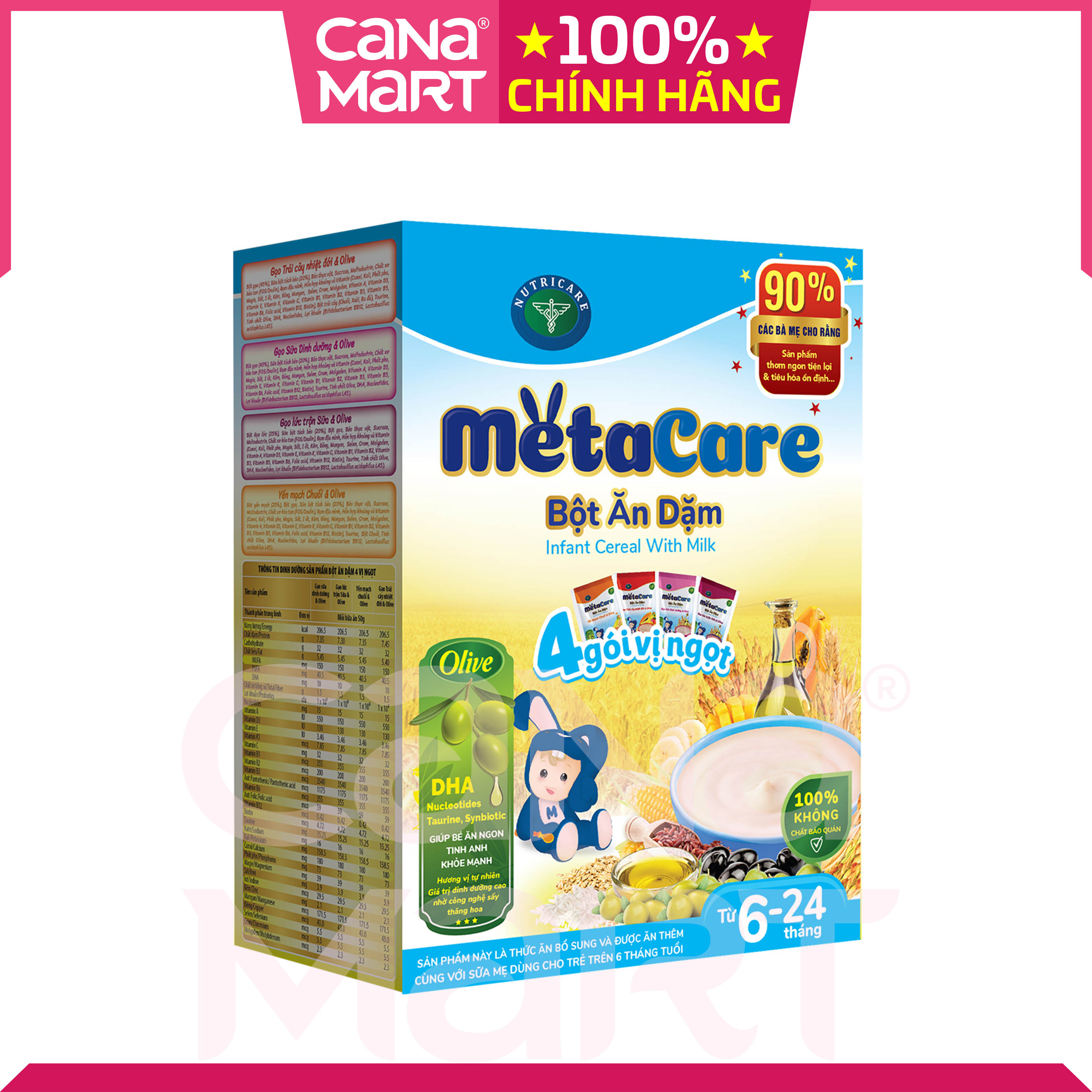 Bột ăn dặm Metacare 04 gói vị ngọt (200g)