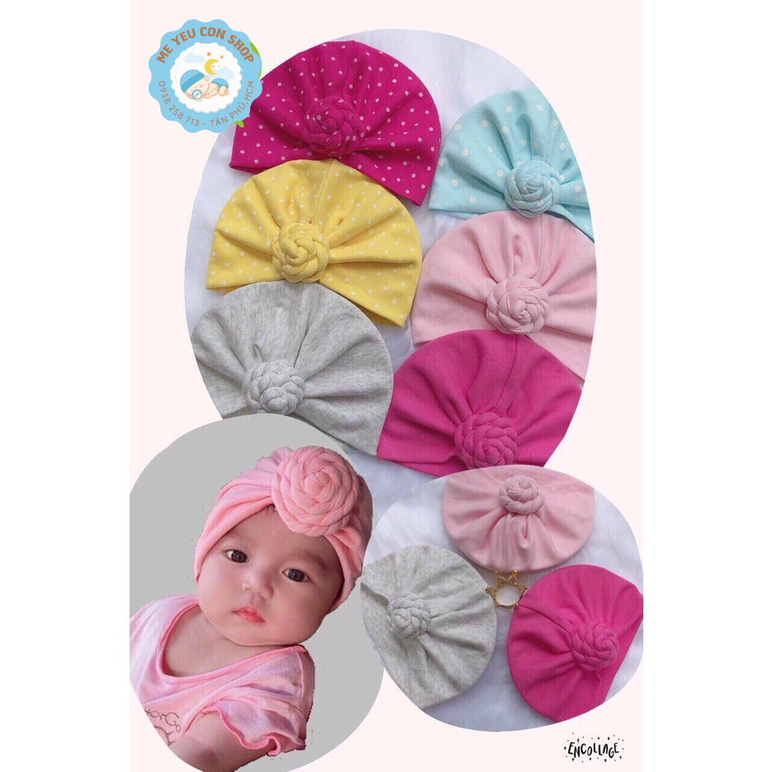 Nón turban màu cho bé gái