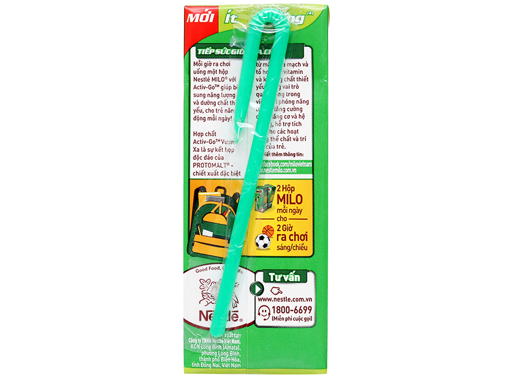 Lốc 4 hộp thức uống lúa mạch ít đường Milo Active Go 180ml