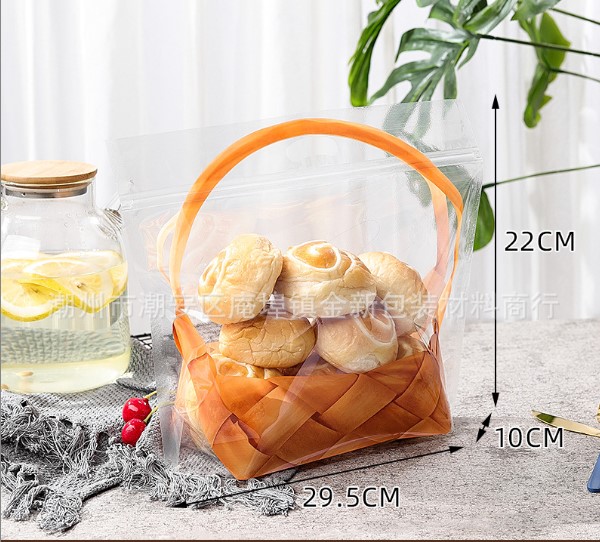 50 cái túi zip hình giỏ mây đựng bánh mì sandwich hoặc kẹo các loại mẫu mới