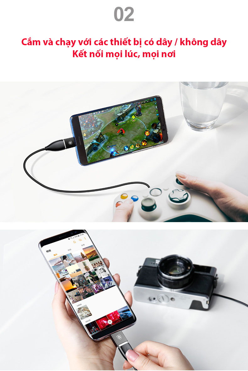 Đầu chuyển OTG USB Type C sang USB Baseus MKStore