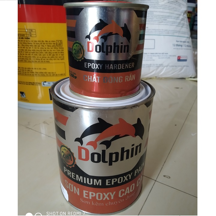Sơn sắt mạ kẽm Epoxy Dolphin 2k (2 thành phần ) 1kg