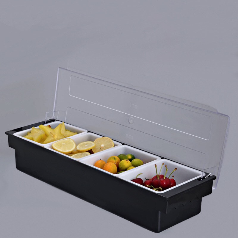 Khay đựng topping nhựa cao cấp - 4 ngăn