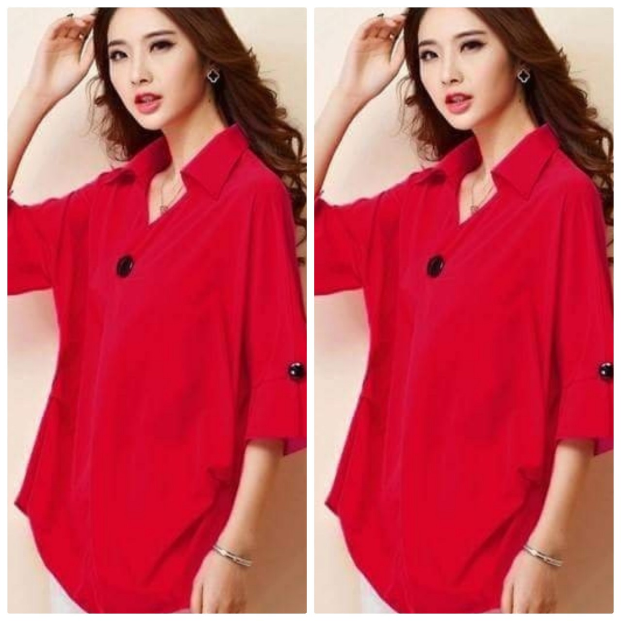 ÁO SƠ MI FORM RỘNG PHỐI NÚT NGOCTRANSHOP - NT1013