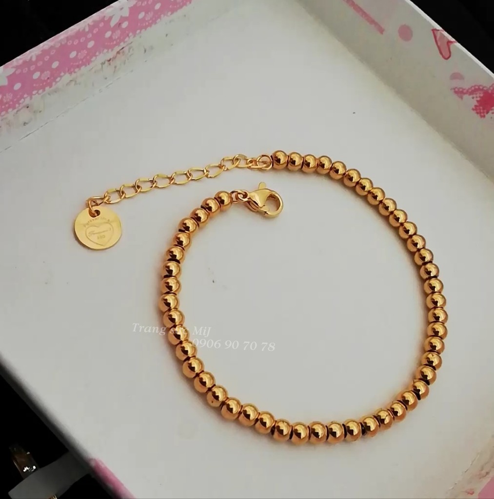LẮC TAY TITAN NỮ MẠ VÀNG DÂY MÌ ĐÔI MẢNH NHỎ