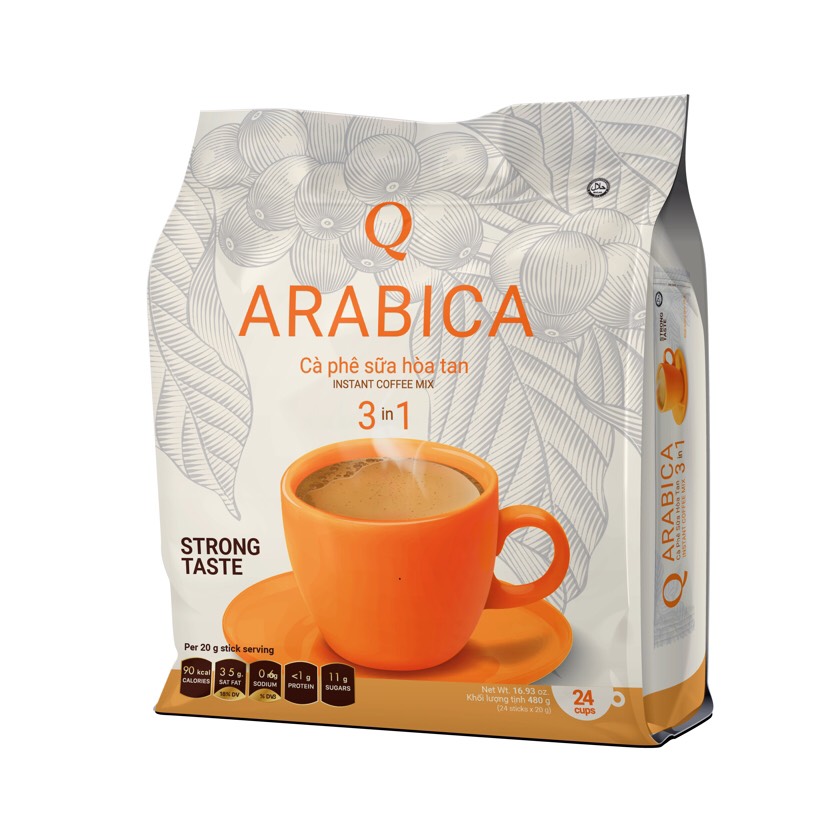 COMBO 2 BỊCH CÀ PHÊ ARABICA HÒA TAN 3 IN 1 TRẦN QUANG
