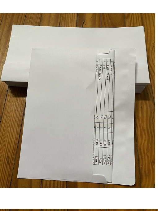 Bao thư trắng 12 x 22cm (Xấp/100 tờ)!