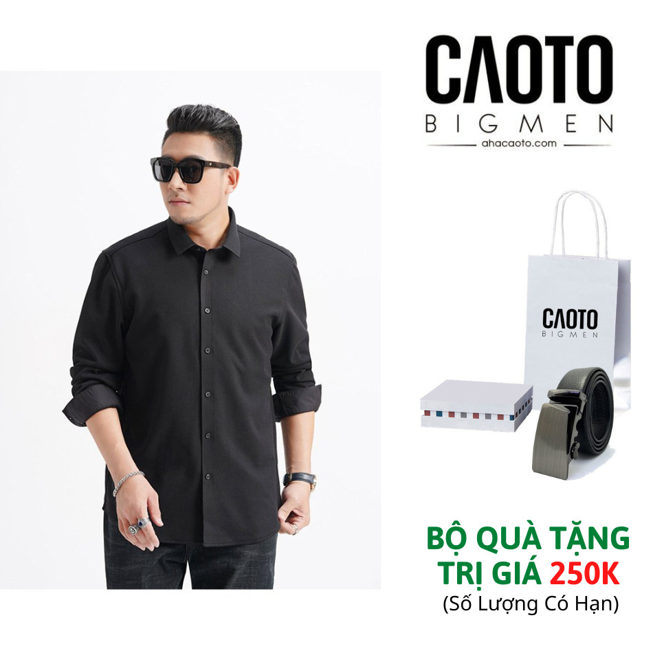 Áo Sơ Mi Big Size Nam Dài Tay Màu Đen Chất Vải Co Giãn Thoải Mái – Áo Sơ Mi Big Size 2XL 3XL 4XL 5Xl 6XL 7XL 8XL 9XL 10XL