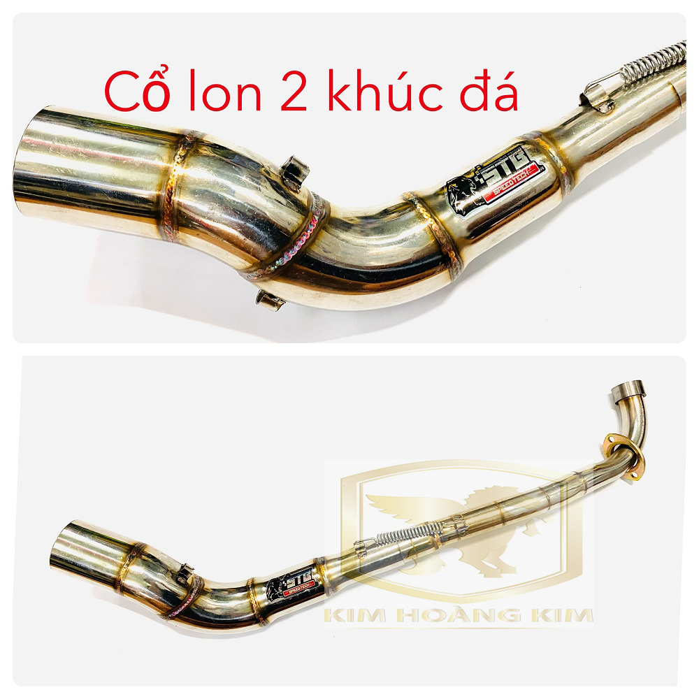 Cổ Pô Xe máy 2 khúc Đá cao gắn Wave,Dream