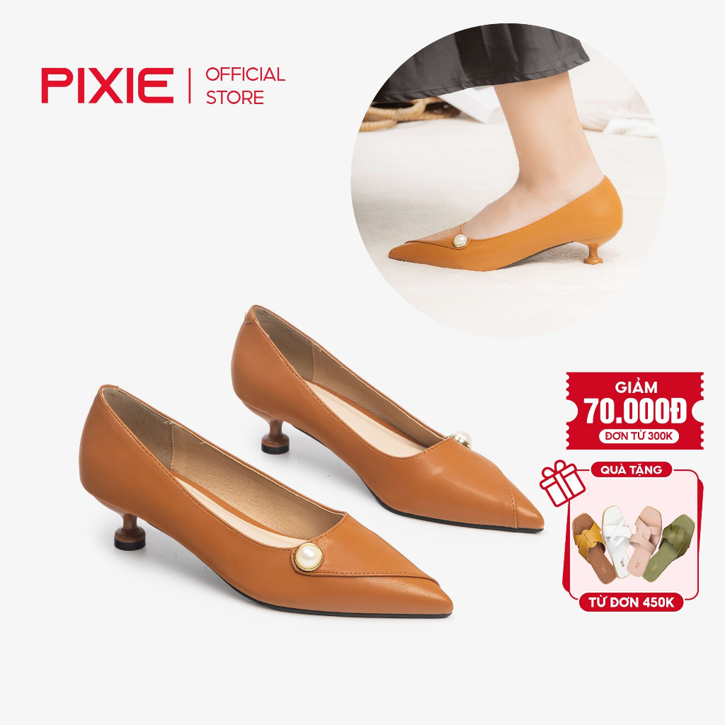 Giày cao gót 4cm đính hạt pixie h165