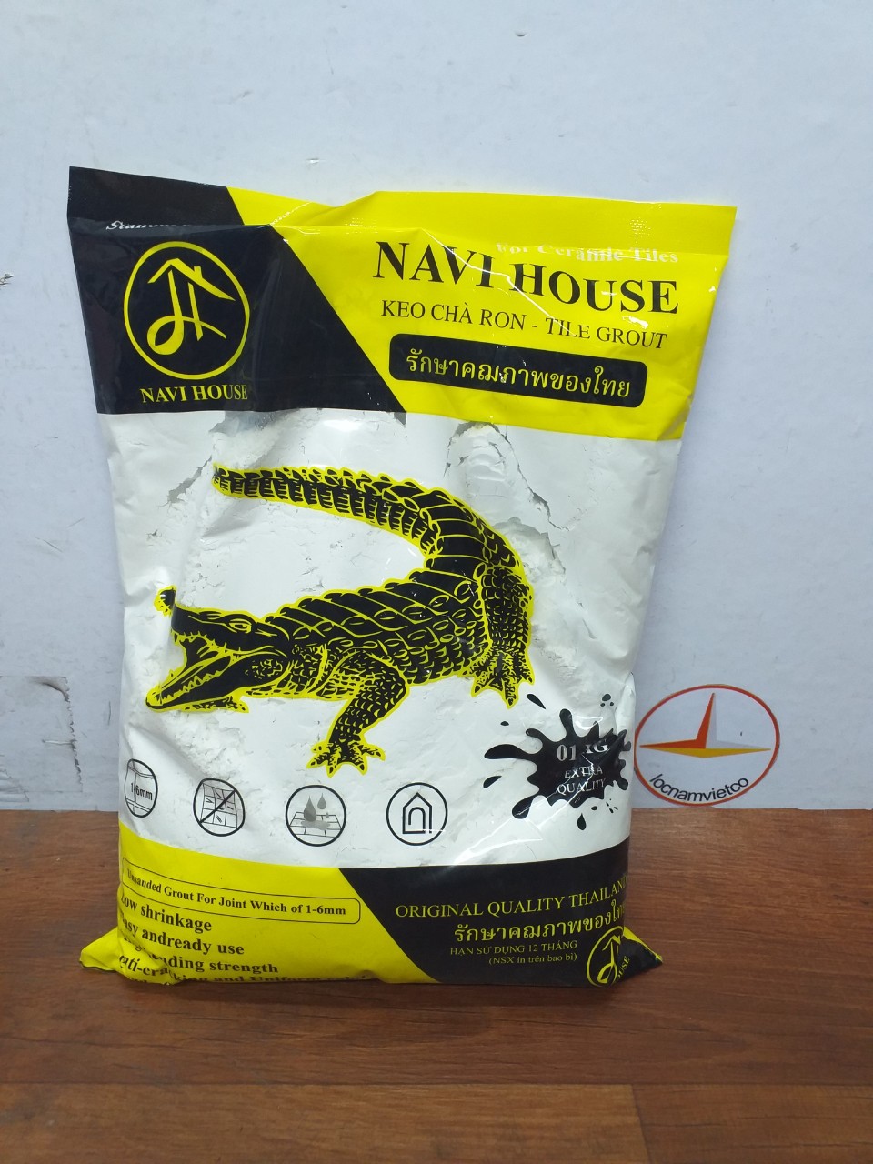 Keo chà ron gốc xi măng CÁ SẤU 1kg/bịch