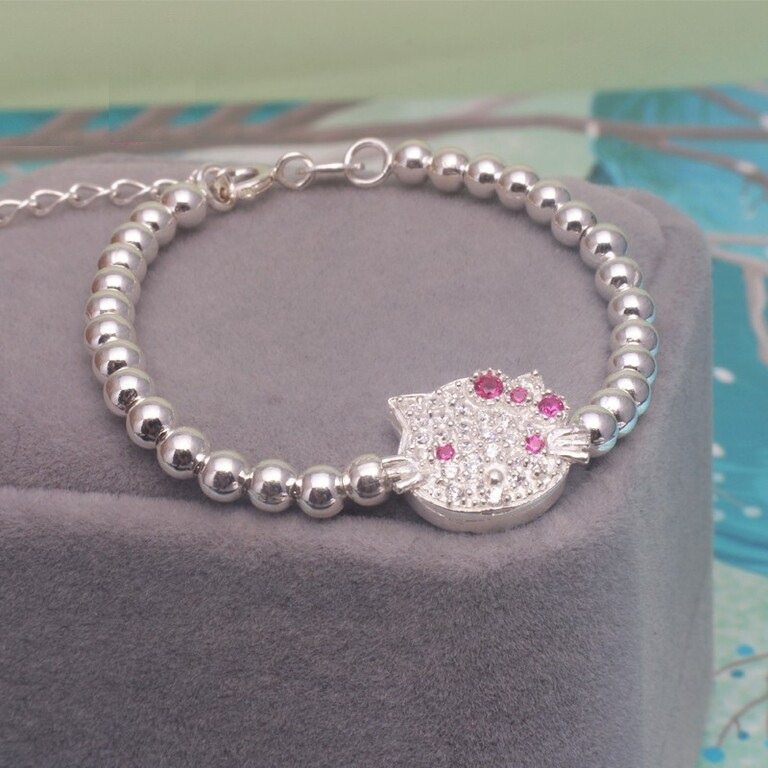 Lắc tay bạc Hello Kitty cho bé