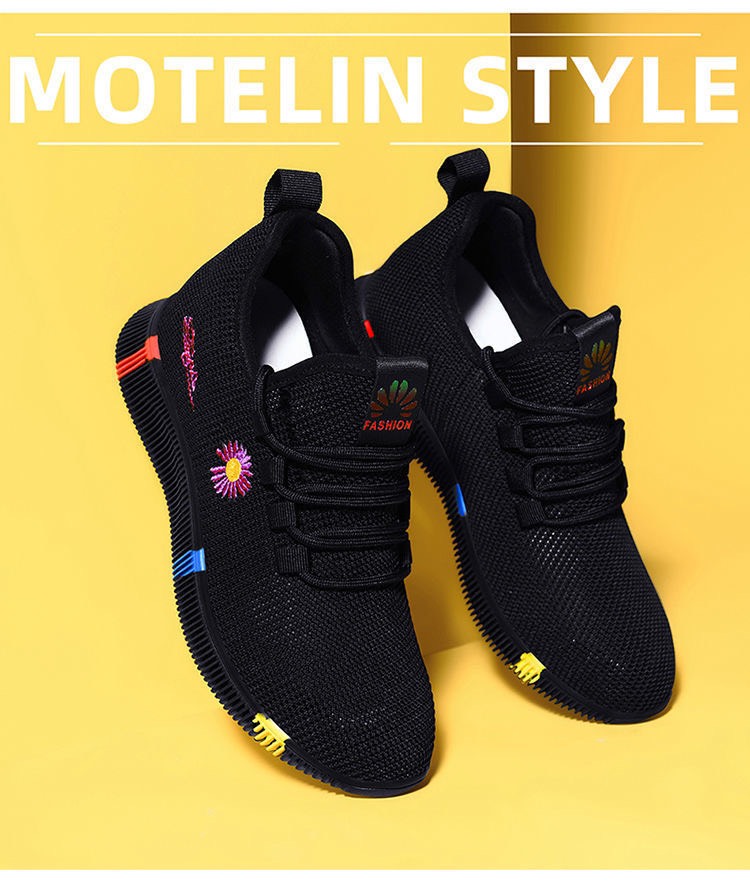 Giày sneaker nữ vải thoáng khí phối 3 vạch Hoa cúc mẫu mới nhất 2020 - MinhNhat