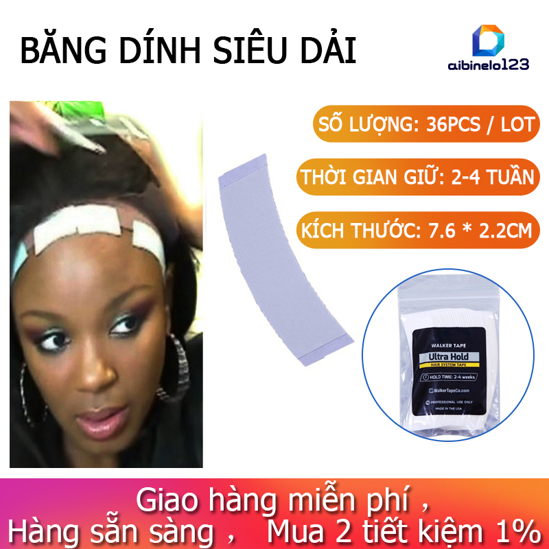 Bộ 36 miếng băng dính dán tóc giả siêu bền chống nước - INTL