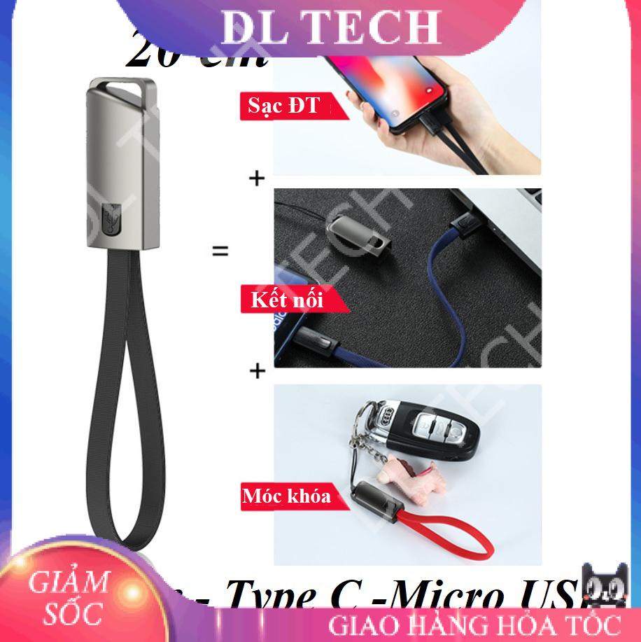 Cáp sạc iPhone Lightning – Type C – Micro USB loại ngắn 20 cm mẫu 2 DL TECH